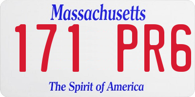MA license plate 171PR6