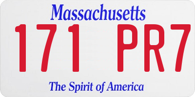 MA license plate 171PR7