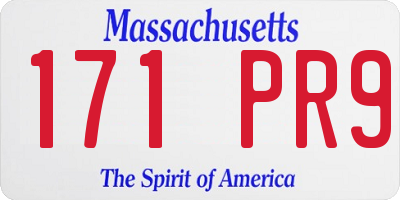 MA license plate 171PR9