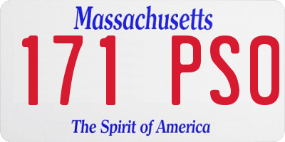 MA license plate 171PS0