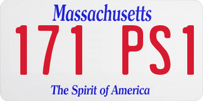MA license plate 171PS1