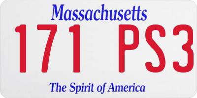 MA license plate 171PS3