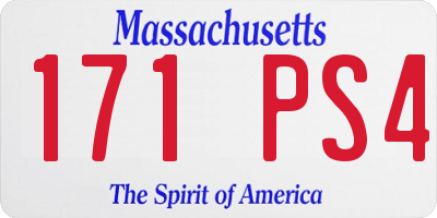 MA license plate 171PS4