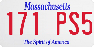 MA license plate 171PS5