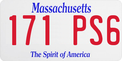 MA license plate 171PS6
