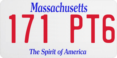 MA license plate 171PT6
