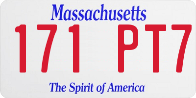 MA license plate 171PT7