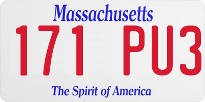 MA license plate 171PU3