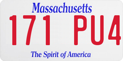 MA license plate 171PU4