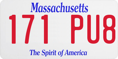 MA license plate 171PU8