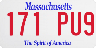 MA license plate 171PU9