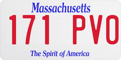 MA license plate 171PV0