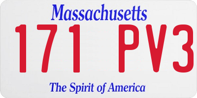 MA license plate 171PV3