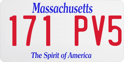 MA license plate 171PV5