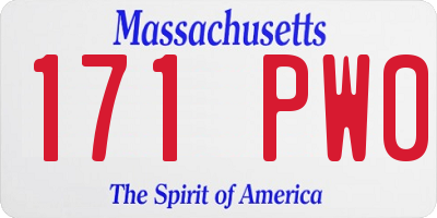 MA license plate 171PW0