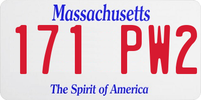 MA license plate 171PW2