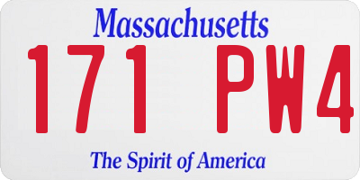 MA license plate 171PW4