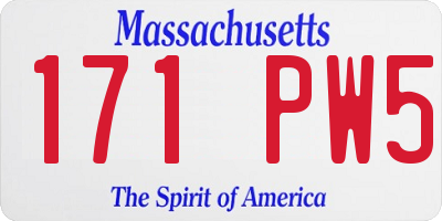 MA license plate 171PW5