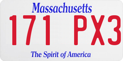 MA license plate 171PX3