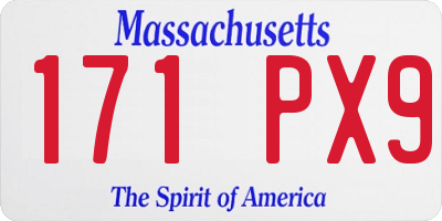 MA license plate 171PX9