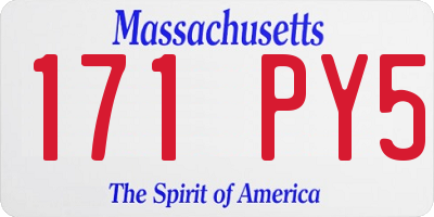 MA license plate 171PY5