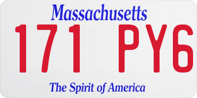 MA license plate 171PY6