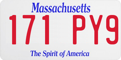 MA license plate 171PY9