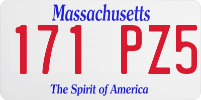 MA license plate 171PZ5