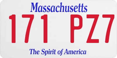 MA license plate 171PZ7