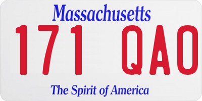 MA license plate 171QA0