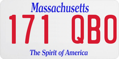 MA license plate 171QB0