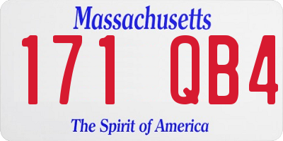 MA license plate 171QB4