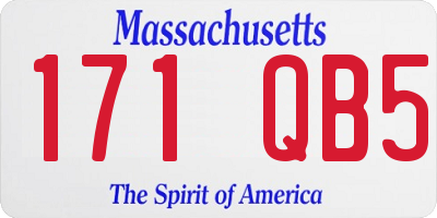 MA license plate 171QB5