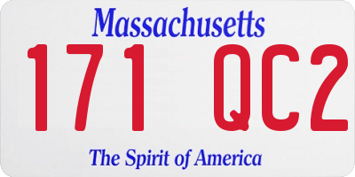 MA license plate 171QC2