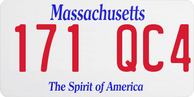 MA license plate 171QC4