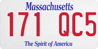 MA license plate 171QC5
