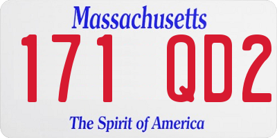 MA license plate 171QD2