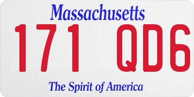 MA license plate 171QD6