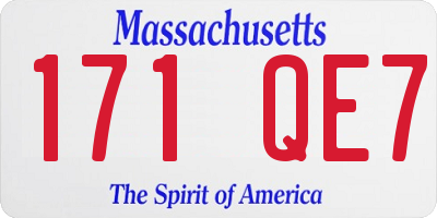 MA license plate 171QE7