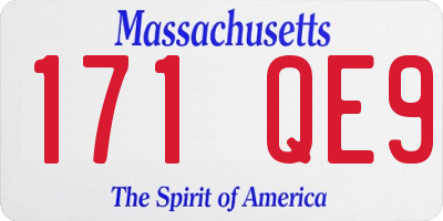 MA license plate 171QE9