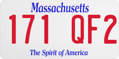 MA license plate 171QF2