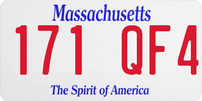 MA license plate 171QF4