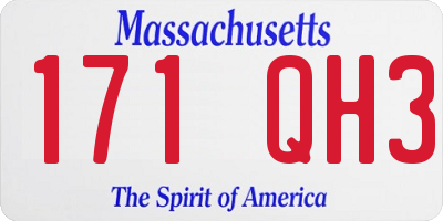 MA license plate 171QH3