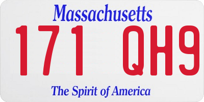 MA license plate 171QH9