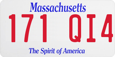 MA license plate 171QI4
