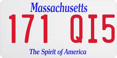 MA license plate 171QI5