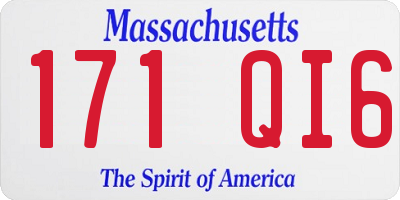 MA license plate 171QI6
