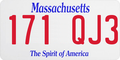 MA license plate 171QJ3