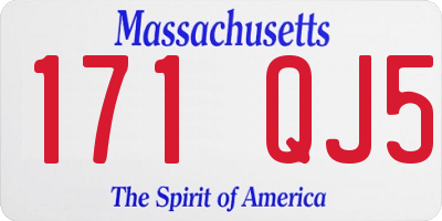MA license plate 171QJ5