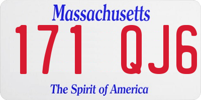MA license plate 171QJ6
